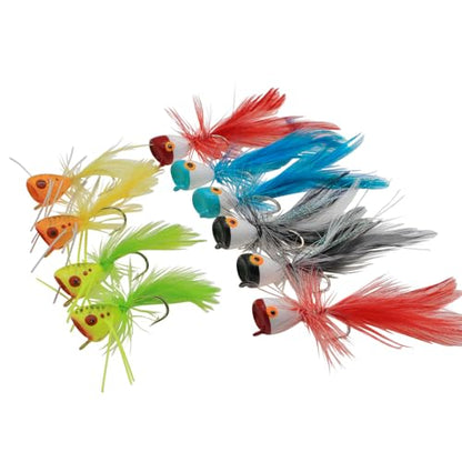 Fly Fishing Poppers, Topwater Fishing Lures Bass Crappie Bluegill Sunfish Panfish Trout Salmon Perch Steelhead Flies for Fly Fishing Bass Panfish Bluegill Trout Salmon - color: 10pcs-new design