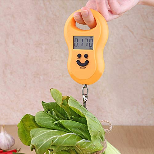 Pocket Portable 50kg/10g LCD Digital Scale Electronic Hand Held Hook Belt Luggage Hanging Scale Backlight Balance Weigting (1pcs Random Color) - color: 1pcs random color