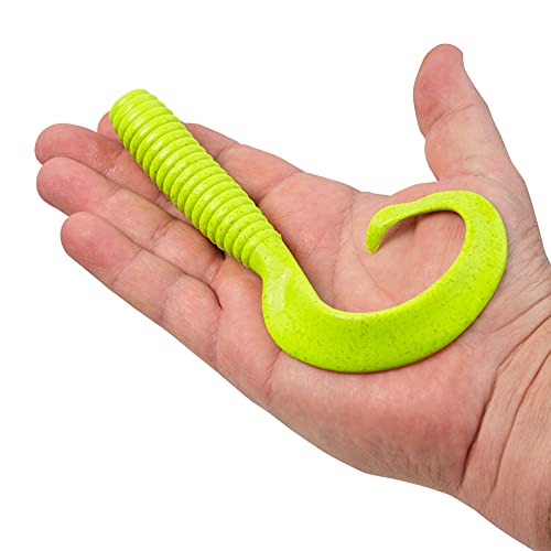 Berkley Gulp! Grub Saltwater Fishing Soft Bait - color: Chartreuse, size: 8- Inch