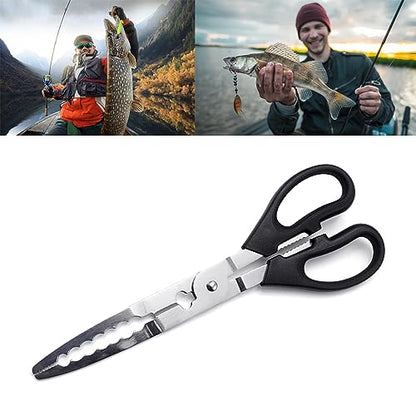 Multifunction Scissors Fishing Plier Scissor Braid Line Lure Cutter Hook Remover Tackle Tool Cutting Fish Tongs Stainless Steel Multi Functional Equipment Accessory