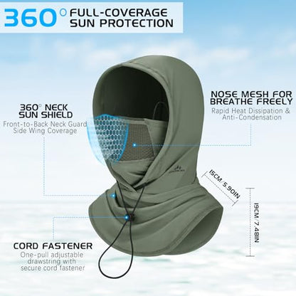 GXCROR Cooling Breathable Balaclava Face Mask Sun UV Protection Hood Shiesty Mask for Cycling Fishing Running - color: Green