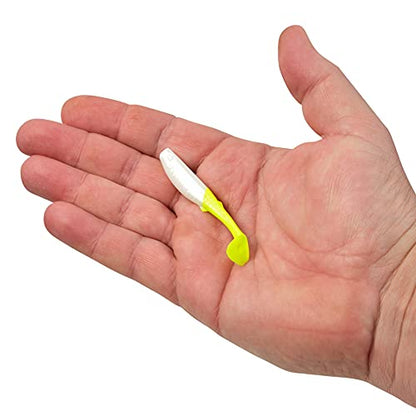 Berkley Gulp! Paddleshad Fishing Soft Bait - color: Pearl White/Chartreuse, size: 3"