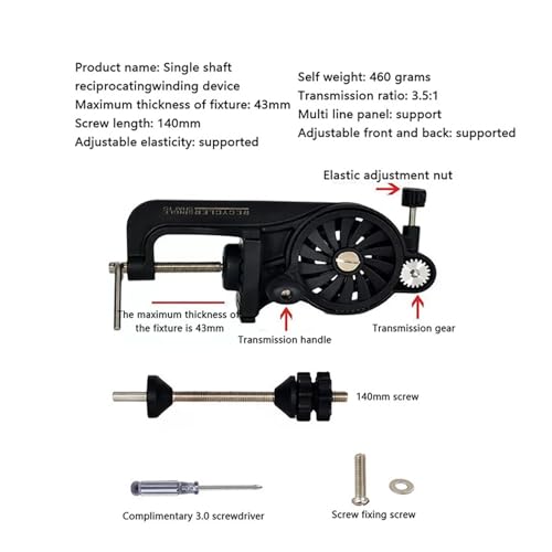 Fishing Line Spooler Portable Table Clamp Fishing Line Winder Adjustable Fishing Reel Line Spooler Machine for Thick/Thin Rods