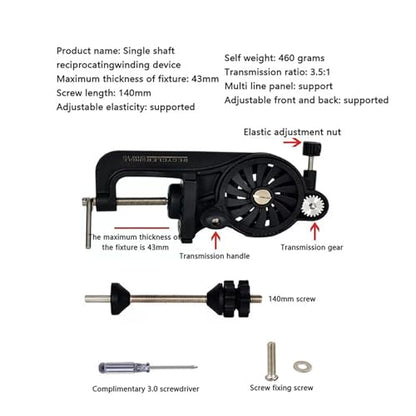 Fishing Line Spooler Portable Table Clamp Fishing Line Winder Adjustable Fishing Reel Line Spooler Machine for Thick/Thin Rods