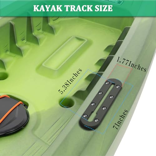 Huntury Kayak Track, Kayak Low Profile Track, Kayak Rail, Kayak Accessories Mount Track, Kayak Gear Track for Fishing Rod Holder, Fish Finder, Cup Holder, Anchor Cleats - size: 7" Length (Pack Of 2)