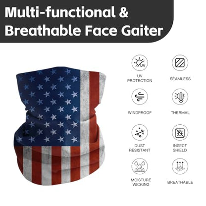 Breathable Neck Gaiter UPF 30+ Sun Protection Face Mask for Men & Women - color: 5pcs-series-4