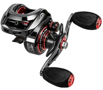 Jenseits Baitcasting Reel 7.3:1 High Speed Bass Baitcaster, Drag Clicker Version, Low Profile Casting Reel with 7+1 Bearings, 17.6LB Drag Magnetic Brake System - color: 7.3:1-Left