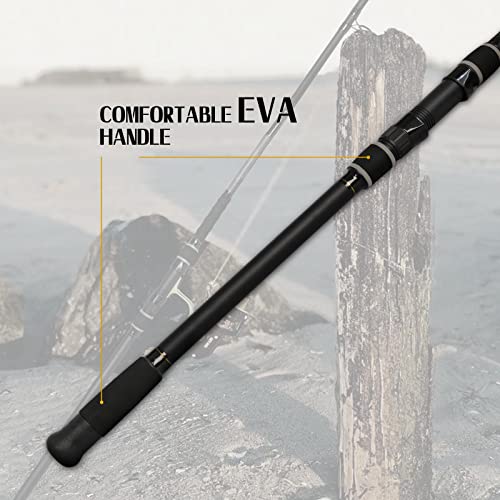 Fiblink Surf Fishing Rod 2 Piece/3 Piece Portable Travel Spinning Rod Saltwater Surf Rod (9'/10'/10'6"/12') - style: Spin-9'-2pc