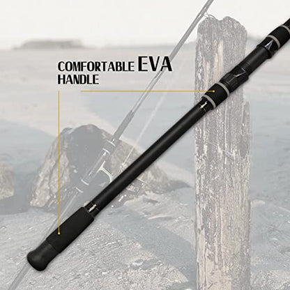 Fiblink Surf Fishing Rod 2 Piece/3 Piece Portable Travel Spinning Rod Saltwater Surf Rod (9'/10'/10'6"/12') - style: Spin-9'-2pc