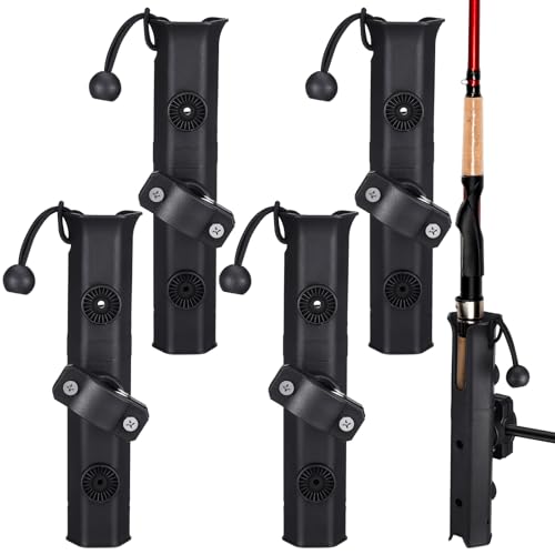 Seenelling Fishing Rod Holder for Bike Rack Pole Mount Rotatable Fishing Chair Pole Holders with Clamp for Boat Bicycle Motorcycle Kayak Cart - color: Black