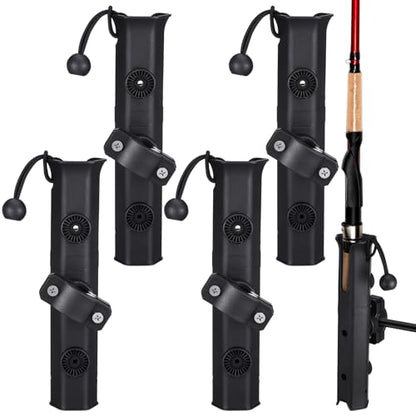 Seenelling Fishing Rod Holder for Bike Rack Pole Mount Rotatable Fishing Chair Pole Holders with Clamp for Boat Bicycle Motorcycle Kayak Cart - color: Black