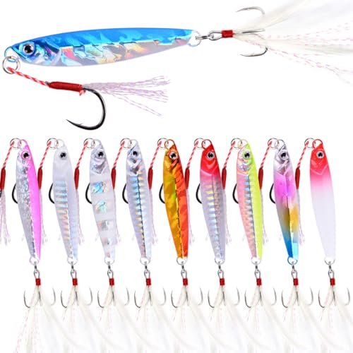 Saltwater Fishing jigs Speed Jigging Slow Jigging Pitching Lures Artificial Lures - size: 10pcs 40G
