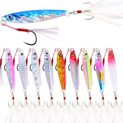 Saltwater Fishing jigs Speed Jigging Slow Jigging Pitching Lures Artificial Lures - size: 10pcs 40G