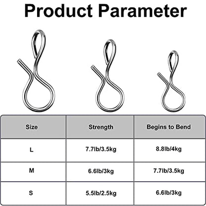 Skylety 300 Pieces Fly Fishing Snaps Stainless Steel Quick Change Fly Fishing Snaps No Knot Fast Clip Lure Connector for Flies Jigs Hooks Trout Lures Clip Swivels Terminal Tackle Mixed Sizes