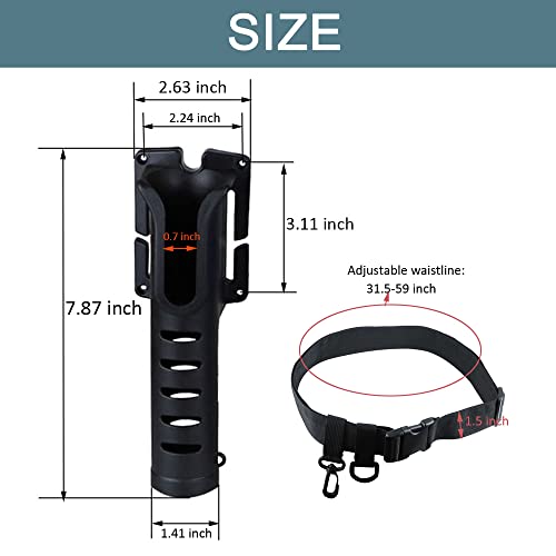 Adjustable Waist Fishing Rod Holder Belts Waist Hanging Rod Holders with Portable Pole Inserter for Spinning Casting Reel and Outdoor Fishing