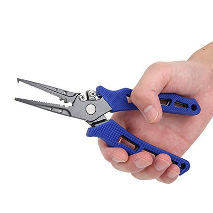 Fishing Lure Pliers Hook Remover Controller Scissors Tool for Fishing Control Blue