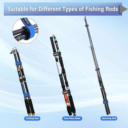 9PCS Fishing Rod Belts - Fishing Rod Sleeve Pole Straps, Fishing Pole Wrap - Fish Accessories Fit for Casting Rod, Spinning and Fly Rod