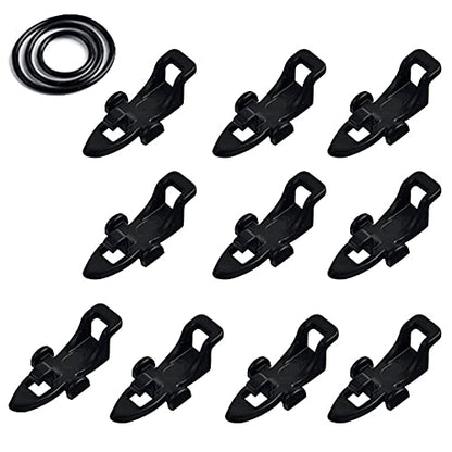 Fishing Hook Keeper Fishing Rod Keeper with 3 Different Rubber Rings Fishing Rod Hook Holder 10pcs - color: Black-10pcs