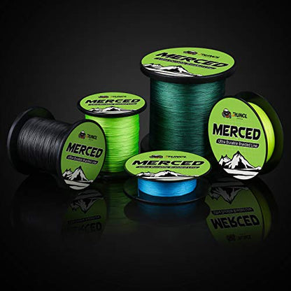 RUNCL Braided Fishing Line Merced, 1000 500 300 Yards Braided Line 4 8 Strands, 6-200LB - Proprietary Weaving Tech, Thin-Coating Tech, Stronger Smoother for Freshwater Saltwater - color: Moss Green, size: 15lb/300yards (4 Strands)