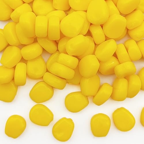 100 Pcs Fake Corn Carp Fishing Bait, Soft Maggot Bait Bread Worm, Soft Silicone Easy Floating Lure,Bass Fishing Worms Lures, Bait Equipment for Trout Catfish Carp Catfish