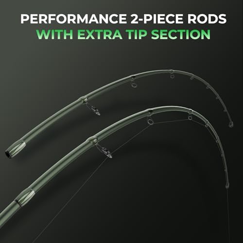 KastKing Spartacus II Twin-Tip Fishing Rod and Reel Combo, Spinning & Casting Combo, Fishing Poles and Reels Combo, KastFlex IM6 Graphite Blanks, 2-Piece Rods with Extra Tip - style: Spin-6'2'' Ml-2000 Reel (2 Pcs+ Extra Tip)