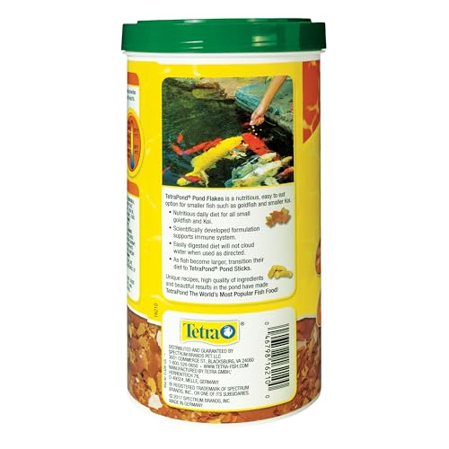 TetraPond Pond Flakes, Complete Nutrition for Smaller Pond Fish, Fish Food for Goldfish and Koi Fish, 6.35 Ounces - size: 6.35 Ounce (Pack of 1), style: Original
