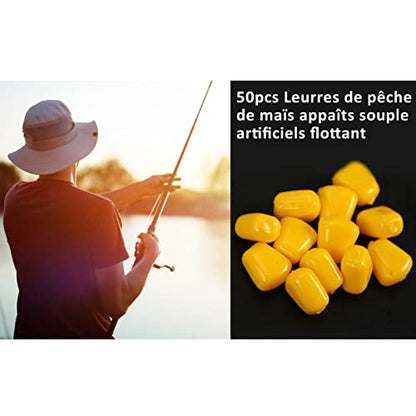 50PCS Fake Corn Floating Baits, Simulation Plastic Carp Fishing Lures Catfish Bait for Outdoor Freshwater Saltwater