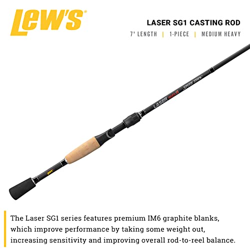 Lew's American Hero Tier 1 Casting Fishing Rod, HM50 Graphite Blank with Stainless Steel Guides, Split Grip EVA Handle, Multicam - size: 7'0", style: Med-heavy Power