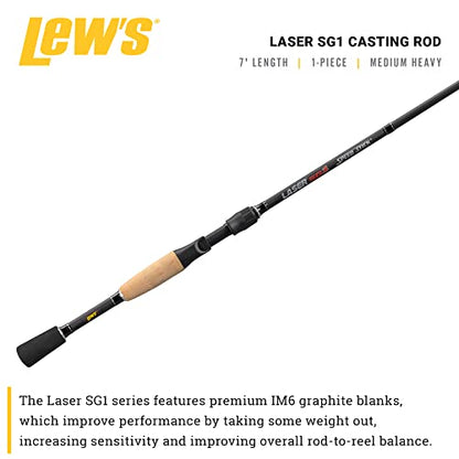 Lew's American Hero Tier 1 Casting Fishing Rod, HM50 Graphite Blank with Stainless Steel Guides, Split Grip EVA Handle, Multicam - size: 7'0", style: Med-heavy Power