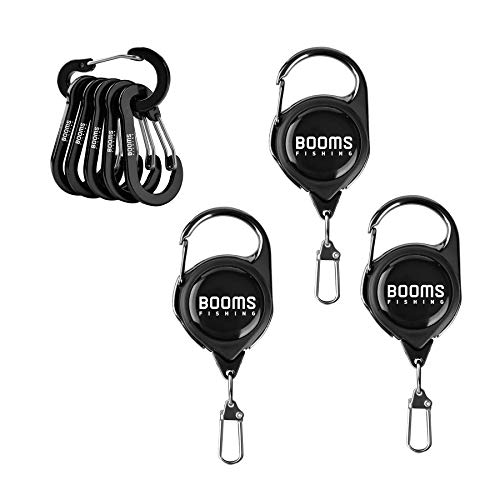 Booms Fishing CC1 Carabiner Clips and RG1 Fishing Zinger Retractors