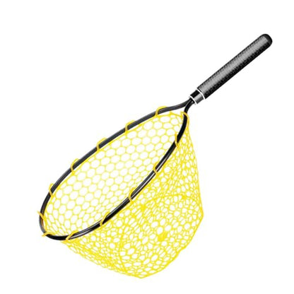 Trout Net Fine Mesh Handle Catch-Release | Fishing Landing Net for Lake River Trout Fishing - size: Carbon handle fishing net