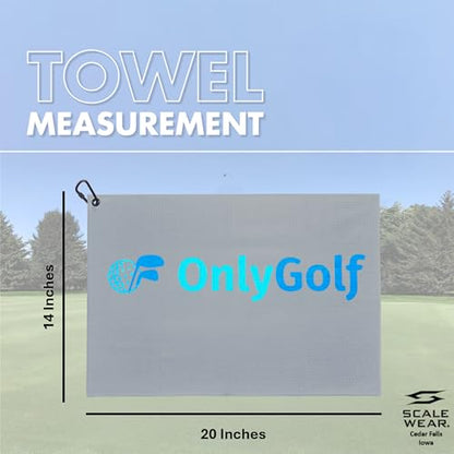 OnlyGolf Funny Microfiber Golf Towel – Large 14" x 20" Clip for Golf Bags Clubs Balls Perfect Golf Gag Gift Enthusiasts Waffle Men Premium Carabiner (Gray OnlyGolf) - color: Gray Onlygolf