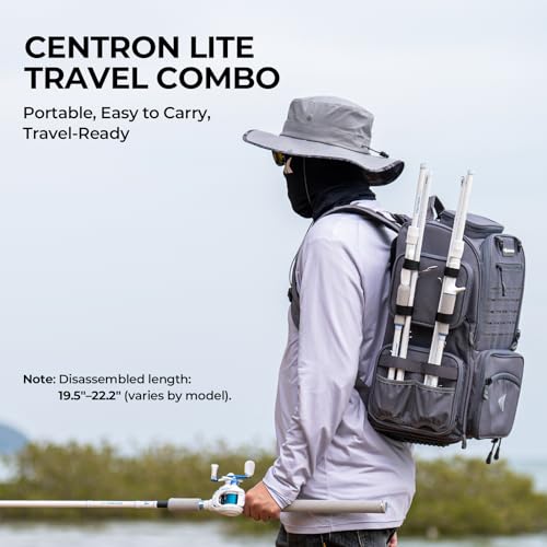 KastKing Centron Lite Travel Fishing Rod and Reel Combo, Packable Twin-Tips Spinning & Baitcaster Combos, Lightweight IM6 Graphite, Portable Multi-Piece Kit for Bass Trout, Freshwater Travel - style: Cast-7'0" Mh- Left Handed (4pcs+ Extra Tip)