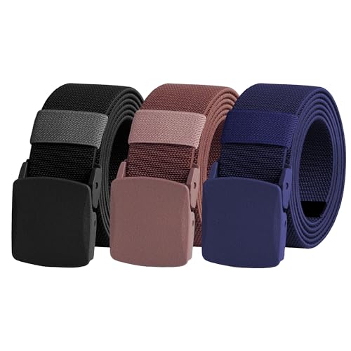 UNGGJKB Men's Tactical Belt, Nylon Casual Elastic Belt, Work Belt That Can Be Cut And Adjusted - color: Blue/Red/Black-stretch