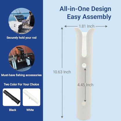 Fishing Rod Holders Wall Mounted 3 Pole Tubes Adjustable Fishing Rod Holder Bracke for Boat Kayak Garage Cooler Trailer Portable with Hardware - color: White-1 Pole