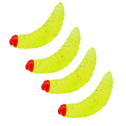 100pcs Soft Silicone Maggot Worm, Soft Artificial Bread Worm Fishing Lure, Biomimetic Earthworm Lures Worm Fishing Lures Simulation Bait Fake Worm