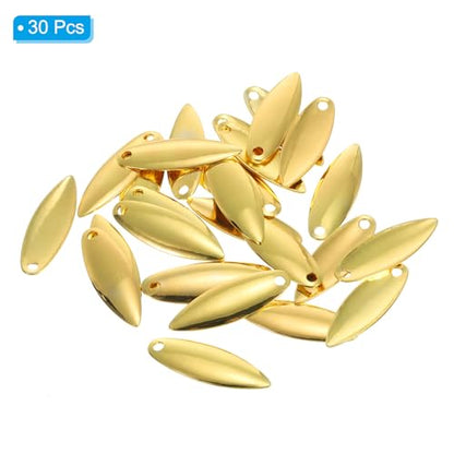 PATIKIL Fishing Lure Blades Willowleaf Lure Making for DIY Bait - color: Golden, size: 1"x0.3"