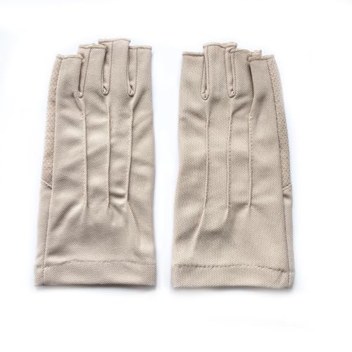 Men Summer Fingerless Gloves Lightweight Half Finger Sunblock Gloves for Outdoor Hiking Driving Cycling - color: Khaki