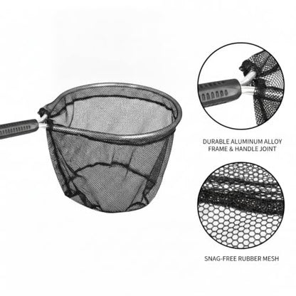 Landing Net Head Replacement with Rubber Mesh and Aluminum Alloy Frame for Freshwater Fishing (1 PC) - size: 11.81 x 11.81 x 11.81"