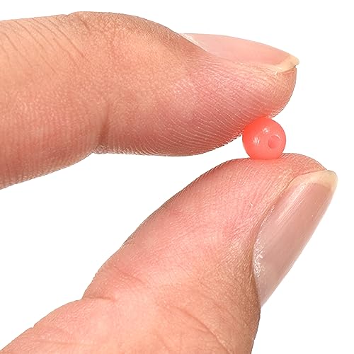 M METERXITY Glow Fishing Beads - Plastic Luminous Round Bait Egg Lure Rigs Apply to Outdoor Tackle Tool - color: Red, size: 5mm
