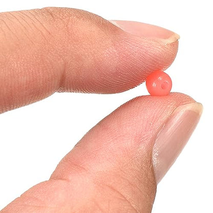 M METERXITY Glow Fishing Beads - Plastic Luminous Round Bait Egg Lure Rigs Apply to Outdoor Tackle Tool - color: Red, size: 5mm
