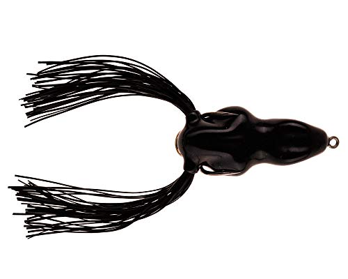 Scum Frog Scumdog Topwater Bass Fishing Hollow Body Frog Lure with Weedless Hooks - color: Black, size: 5/8 oz