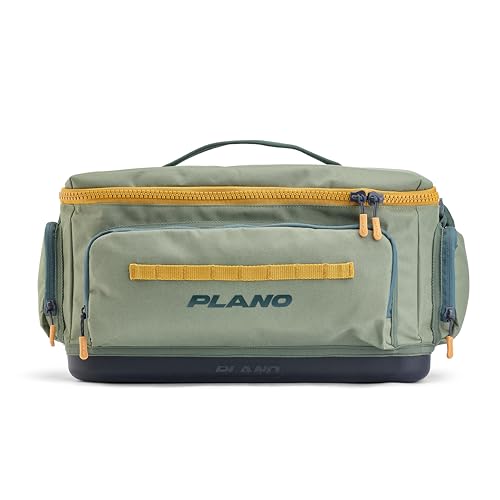 Plano Weekend 3700 Tackle Bag, Cutting-Edge Fishing Tackle Bag, Molded Waterproof Base, Spacious Storage, Die Cut Tool Sleeves, Daisy Chain Attachment Points - color: Moss, style: 3700 Tackle Case