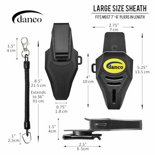 danco duffy 7.5-inch Fishing Pliers with Replaceable Line Cutters, Aircraft Grade Aluminum Fishing Gear, Saltwater Resistant Fishing Tools, Rubberized Paint Coating (Black) - color: Black