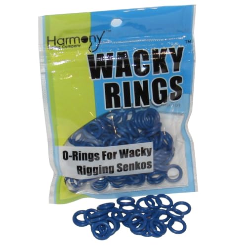 (100pk) – O-Rings for Wacky Rigging Senkos/Worms/Soft Stickbaits – Bait Saver Orings for Senko Worm – Save Your Baits from Tearing While Wacky Neko Rigging - color: Blue, size: 4-5” Senko (1/4” ID)