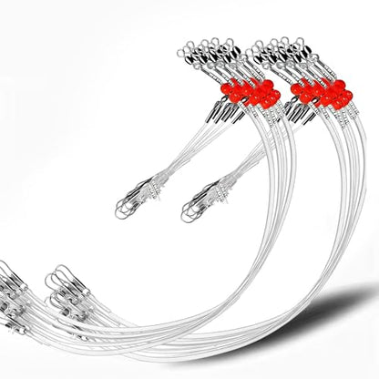 YOTO Fishing Leaders,Saltwater Tackle Rig with Swivels Snap, High-Strength Fishing Wire Gear Equipment for Lures Bait Or Hooks,1Arm and 2Arm - color: White Nylon Leaders, style: 1arm，24pack