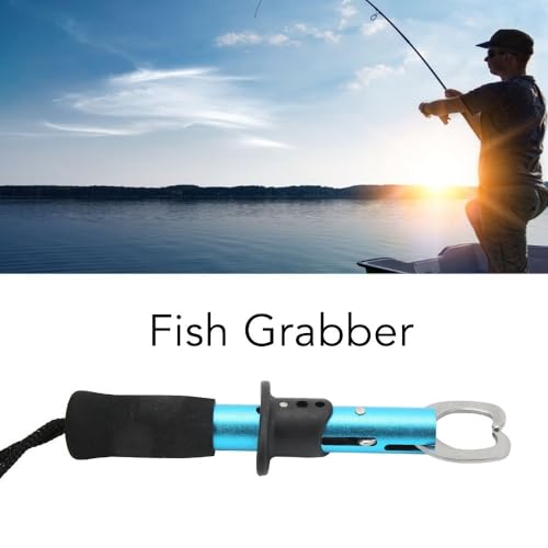 2 Pcs Stainless Steel Fish Lip Gripper - Portable Secure Fish Holder for Freshwater Saltwater Fishing Accessories(Blue) - color: Blue