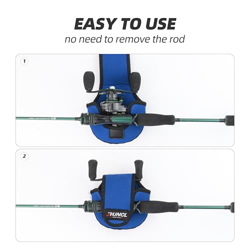 RUNCL Baitcasting Reel Bag – Protective Storage Pouch for Baitcasting Reels & Spinning Reels, Lightweight & Durable, Ideal for Freshwater & Saltwater Fishing Trips (Blue & Black) - color: B-Blue & Black