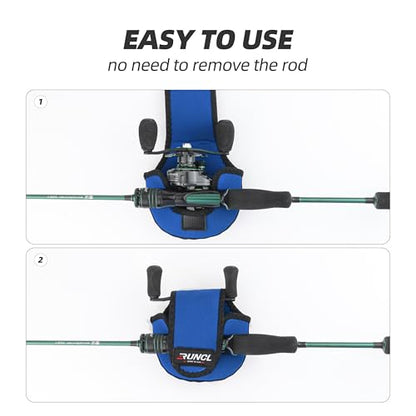 RUNCL Baitcasting Reel Bag – Protective Storage Pouch for Baitcasting Reels & Spinning Reels, Lightweight & Durable, Ideal for Freshwater & Saltwater Fishing Trips (Blue & Black) - color: B-Blue & Black