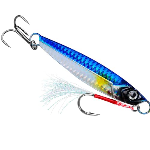 Treble Hook Fast Sinking Jigging Baits Jigs Lure 13g/30g/60g Hard Metal Jigging Spoon Lures Saltwater Fishing Lure - color: ColorD 60G